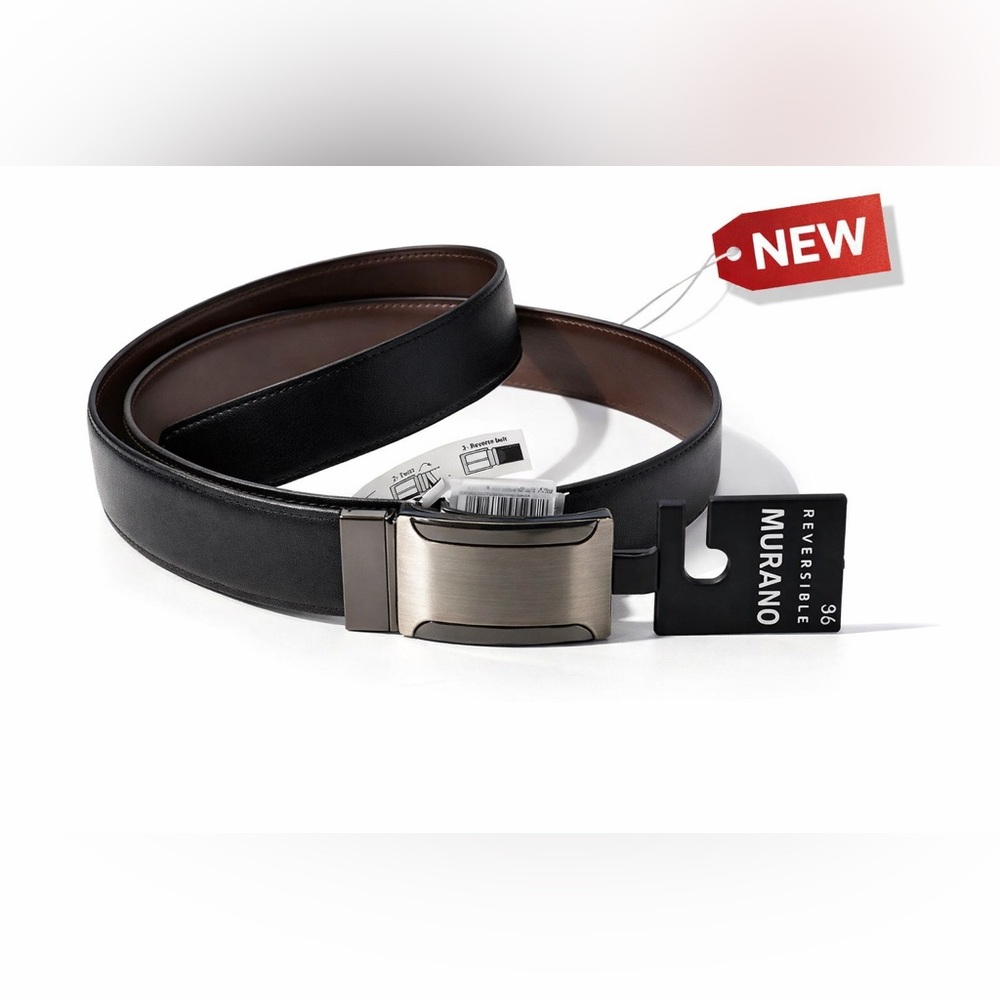 Men’s 36 inch Murano reversible black Belt. 100% leather . NWT